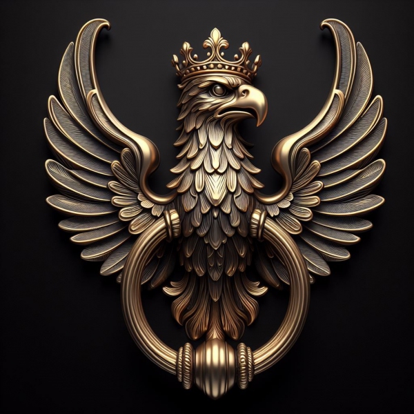 CAST ALUMINUM GATE HANDLE WITH EAGLE PATTERN MODEL 2