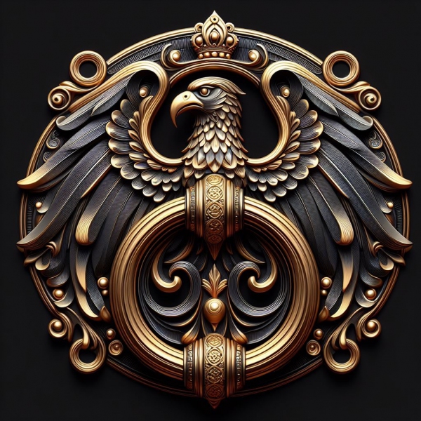 Cast aluminum gate handle with eagle motif model 1