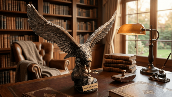 CAST ALUMINUM EAGLE STATUE