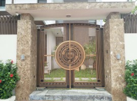 Công trình cổng nhôm đúc trống đồng - ASUZAC ACM | Nhôm đúc Nhật Bản