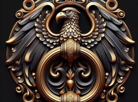 Cast aluminum gate handle with eagle motif model 1