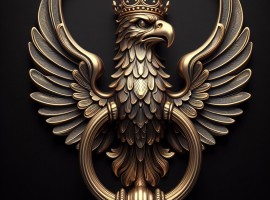 CAST ALUMINUM GATE HANDLE WITH EAGLE PATTERN MODEL 2