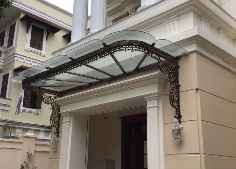 Glass roof project, cast aluminum roof in Hanoi