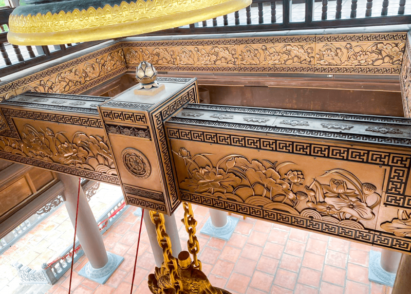 Aluminum Bell Hanging Beam Pattern at Tam Chuc Pagoda Bell Tower