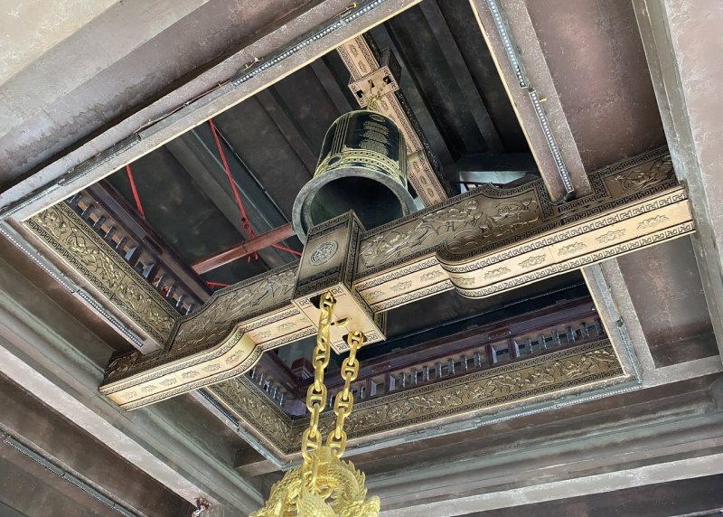 Aluminum Bell Hanging Beam Pattern at Tam Chuc Pagoda Bell Tower