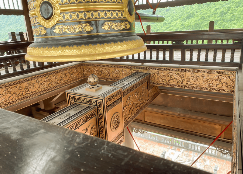 Aluminum Bell Hanging Beam Pattern at Tam Chuc Pagoda Bell Tower