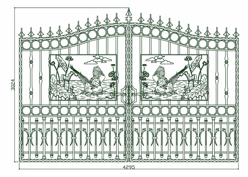 Cast aluminum swan gate...