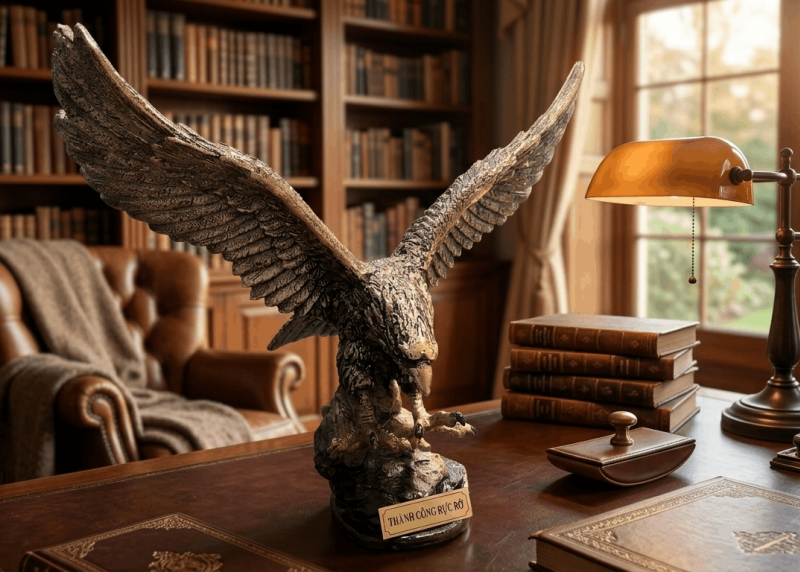 CAST ALUMINUM EAGLE STATUE