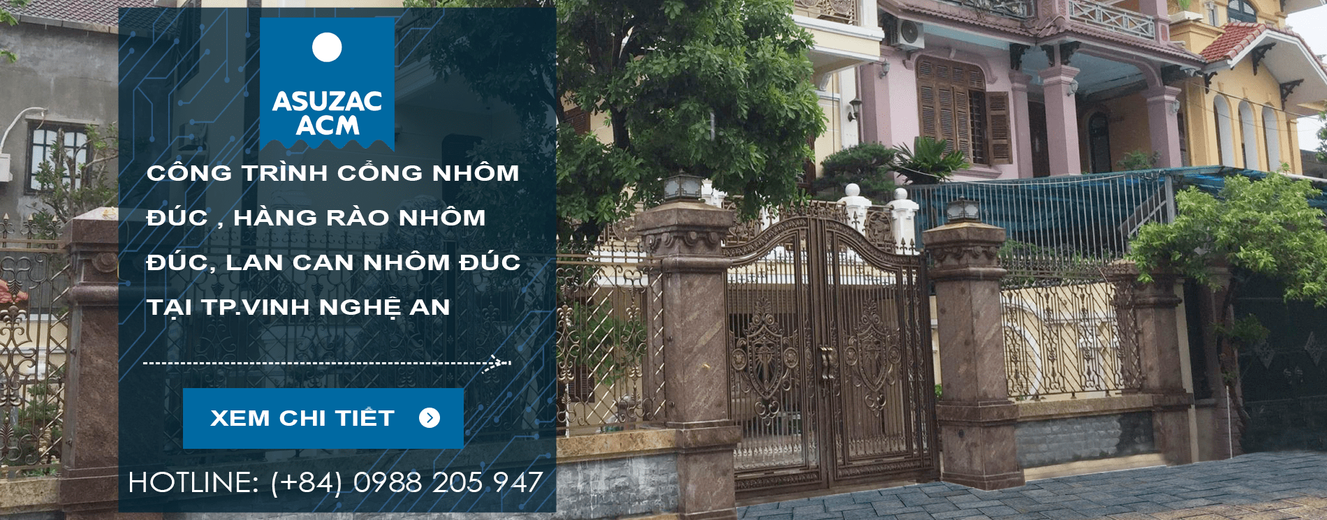 Công trình cổng, ban công, hàng rào nhôm đúc tại TP.Vinh Nghệ An