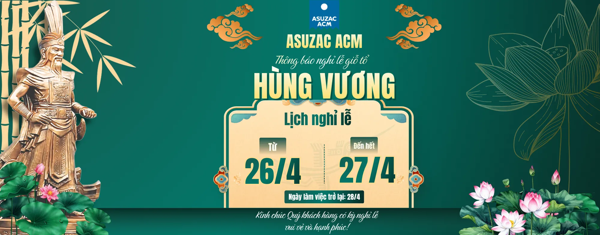 LỊCH NGHỈ LỄ GIỖ TỔ HÙNG VƯƠNG