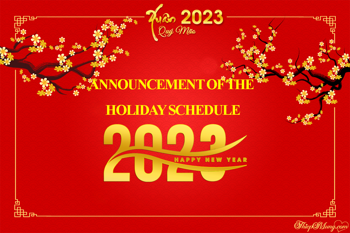 announcement of the holiday schedule 1