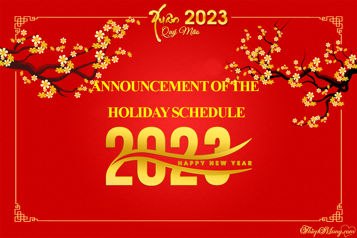 announcement of the holiday schedule 1